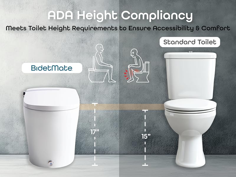 One-piece smart bidet toilet with elongated bowl, remote control, and integrated night light โ view 5a