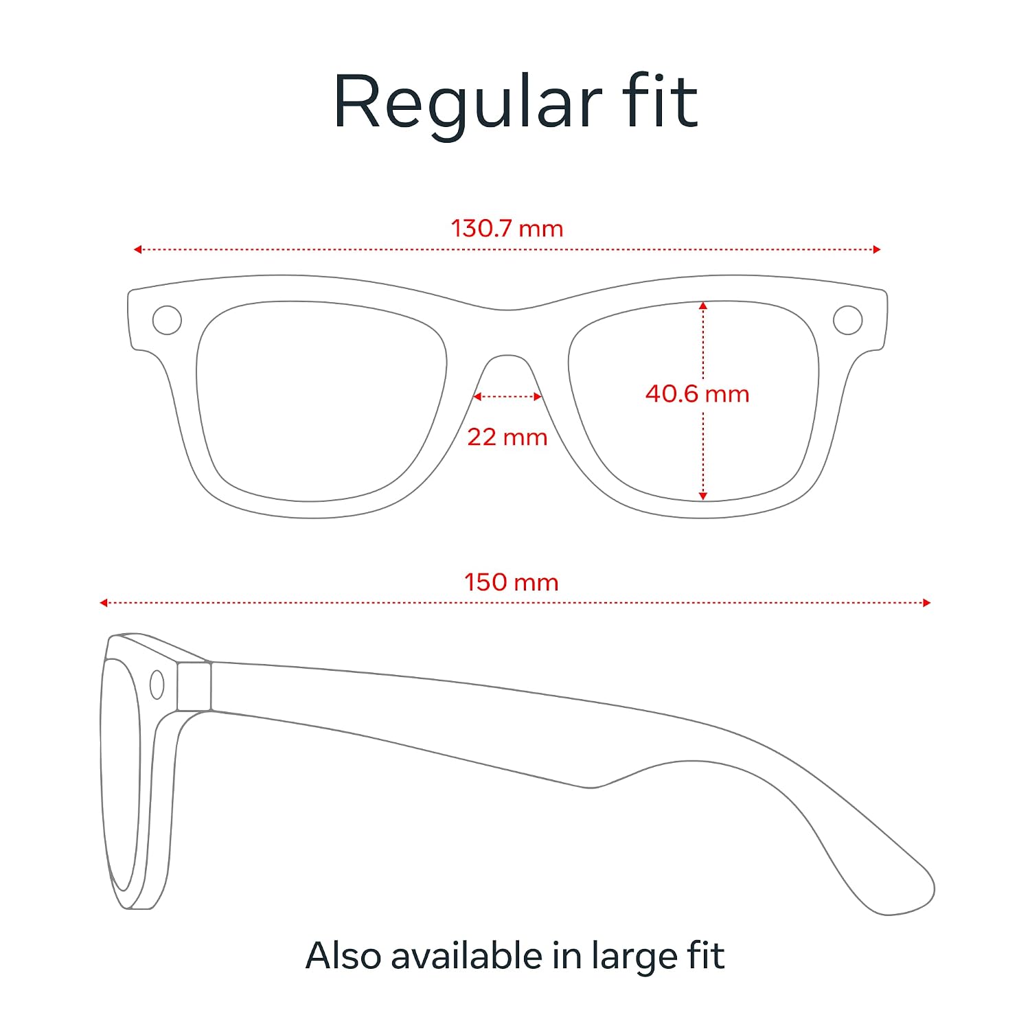 Smart glasses with matte black Wayfarer frame, Transitions graphite green lenses, and built-in camera — view 5