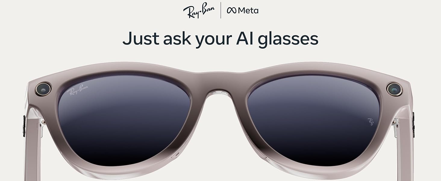 Smart glasses with matte black Wayfarer frame, Transitions graphite green lenses, and built-in camera โ view 5b