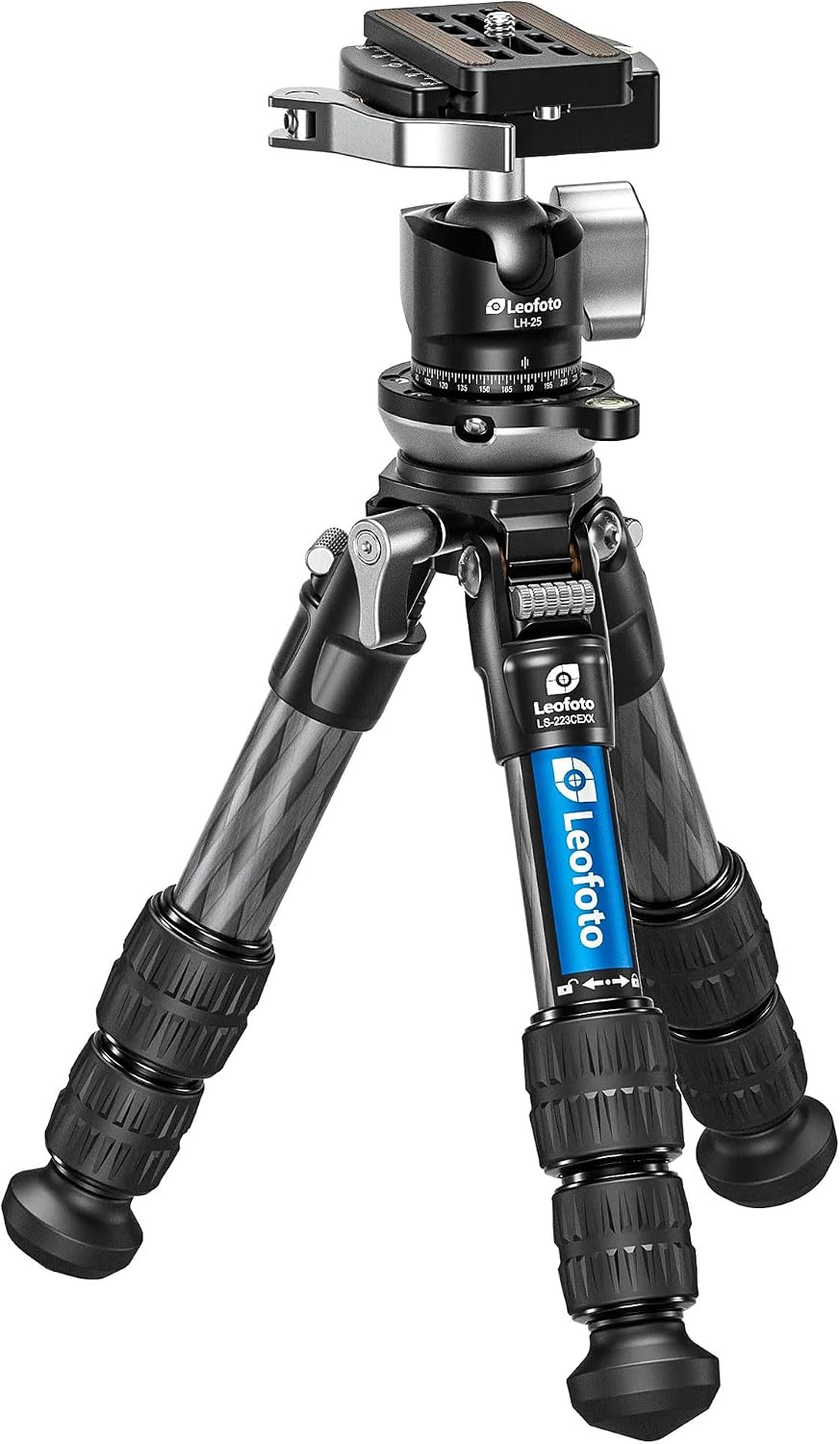 Carbon fiber mini tabletop tripod with 360° rotating ball head and convertible screw connector — view 4