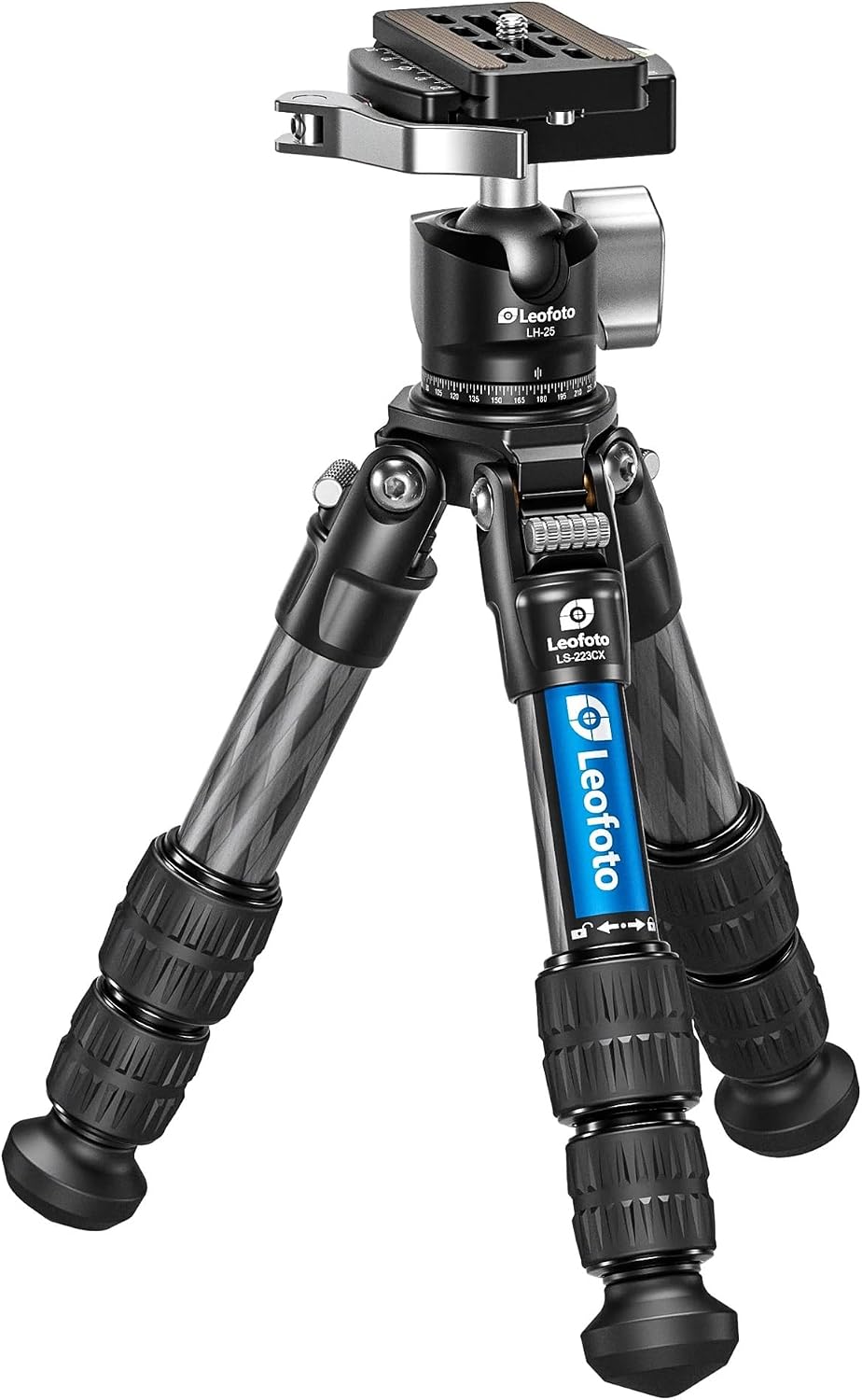 Carbon fiber mini tabletop tripod with 360° rotating ball head and convertible screw connector — view 5