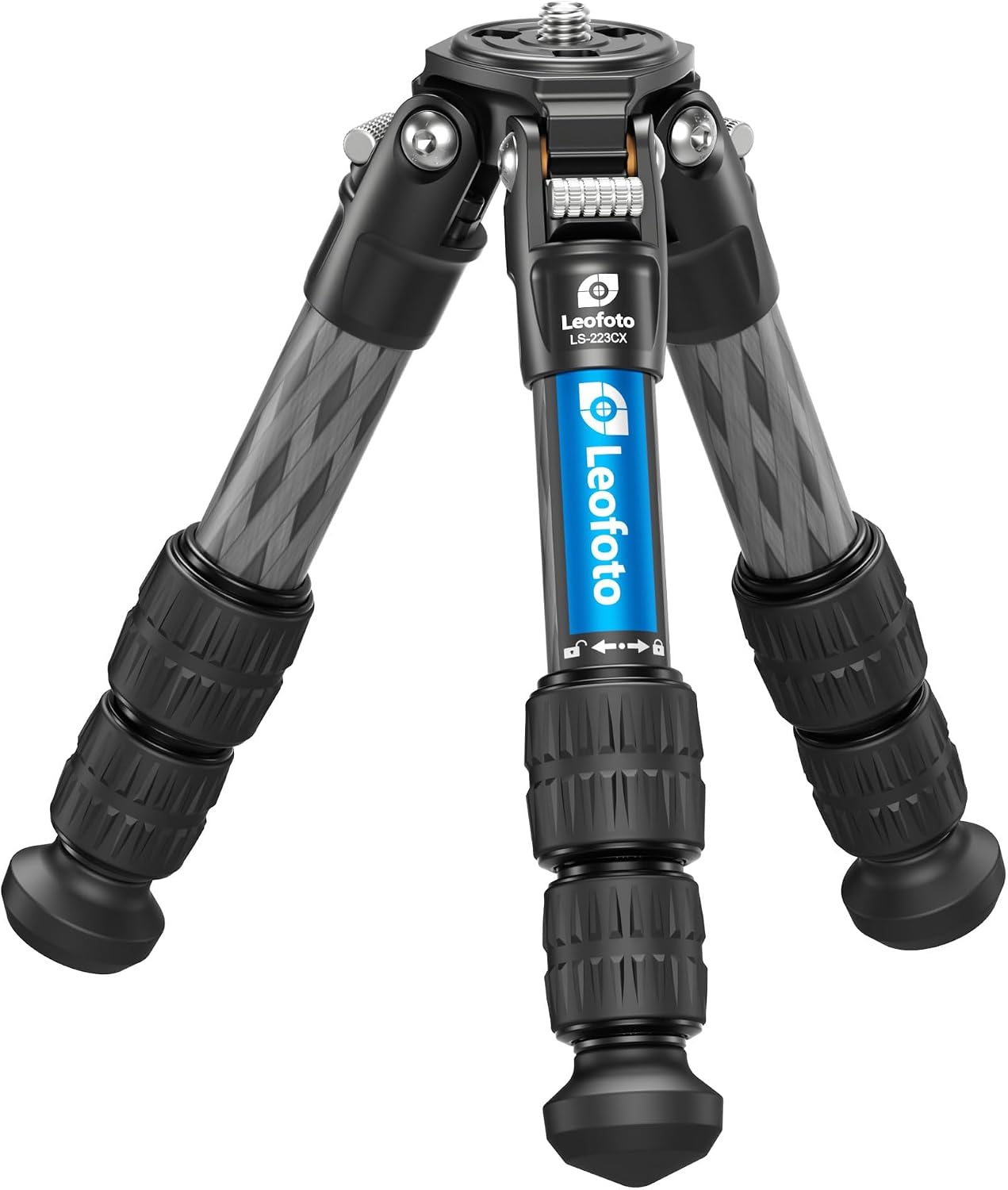 Carbon fiber mini tabletop tripod with 360° rotating ball head and convertible screw connector — view 5b