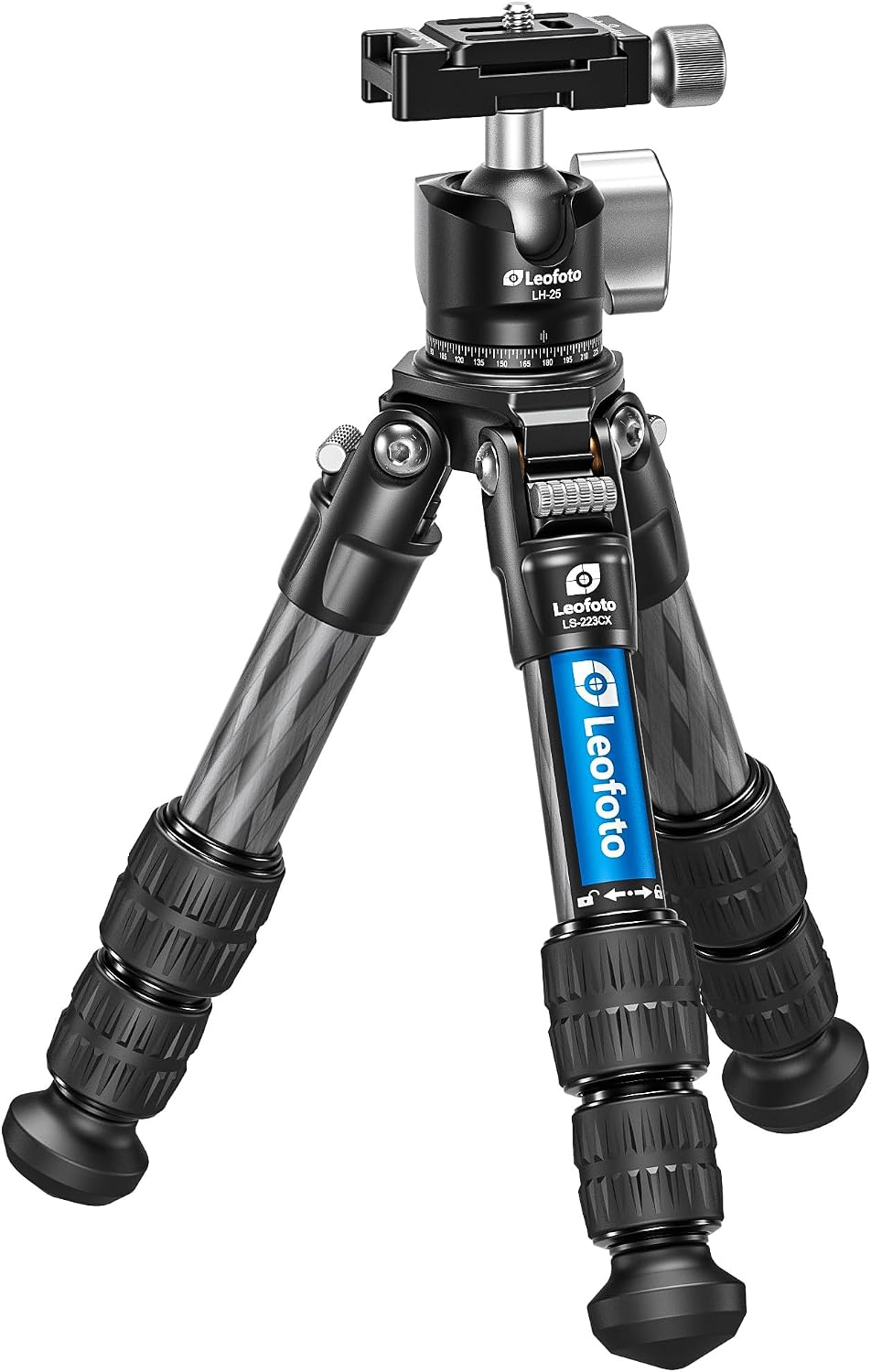Carbon fiber mini tabletop tripod with 360° rotating ball head and convertible screw connector — view 6