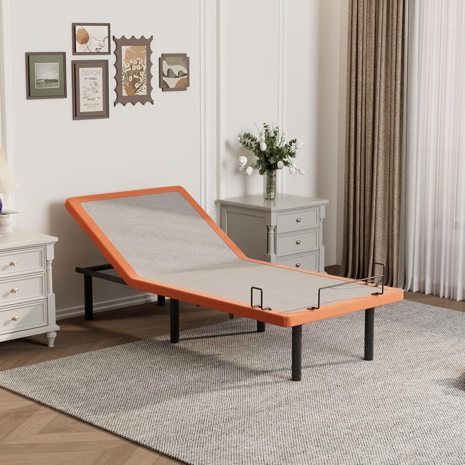 Adjustable bed frame with gel memory foam mattress, Bluetooth app control, and zero gravity positioning โ view 6