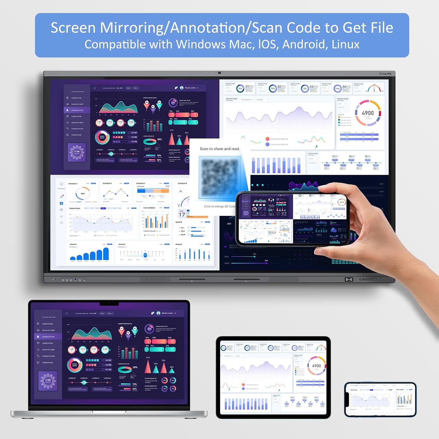 75-inch 4K interactive touchscreen monitor with premium finish and built-in camera โ view 3