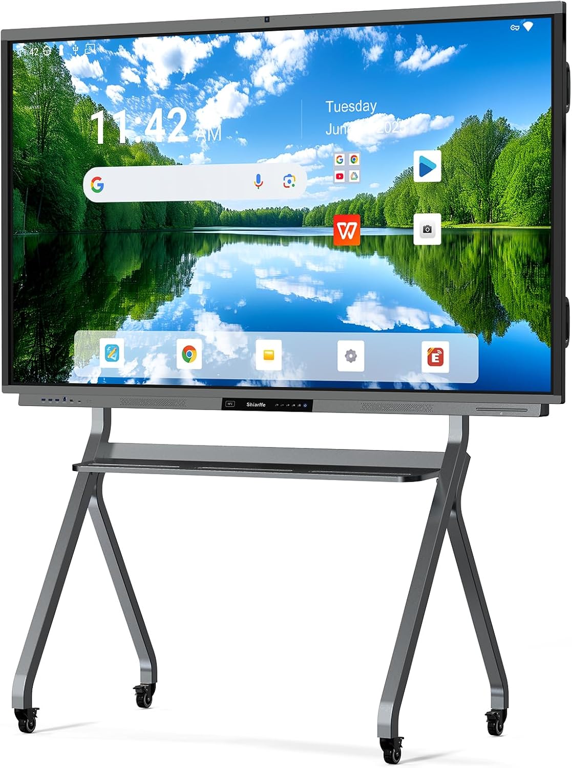 75-inch 4K interactive touchscreen monitor with premium finish and built-in camera — view 2