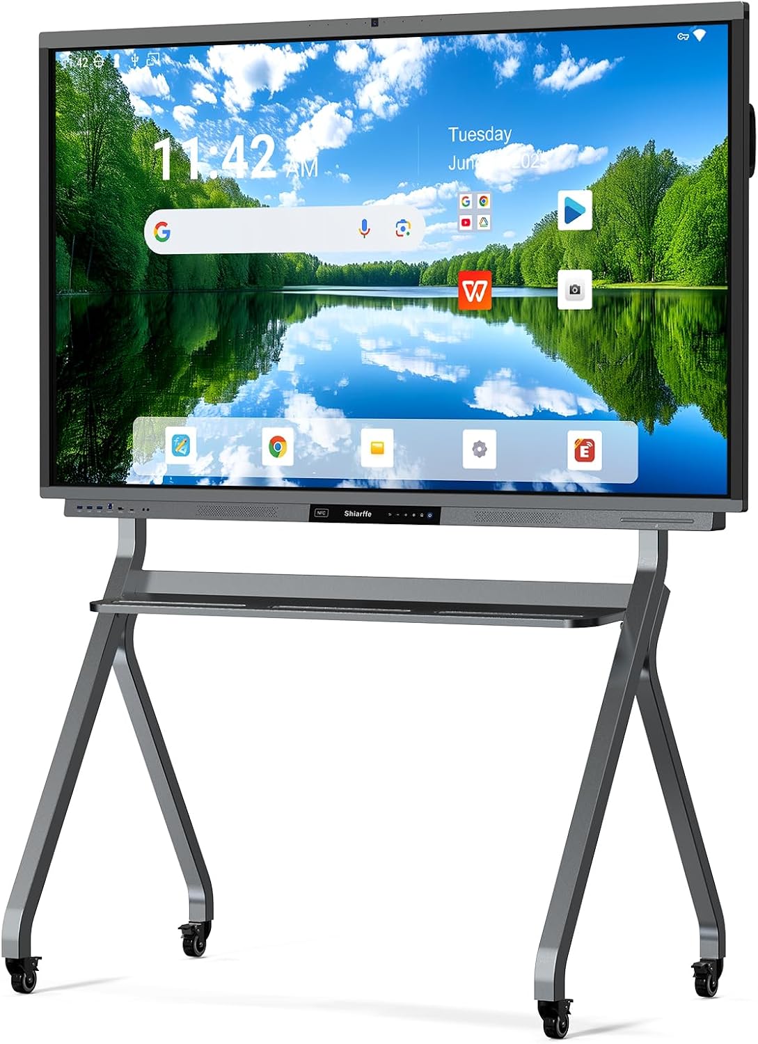 75-inch 4K interactive touchscreen monitor with premium finish and built-in camera — view 3b