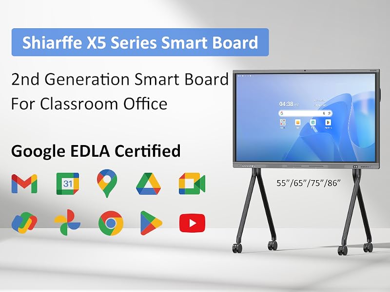 75-inch 4K interactive touchscreen monitor with premium finish and built-in camera — view 5a