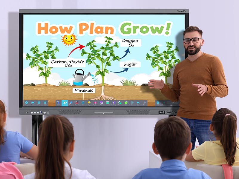 75-inch 4K interactive touchscreen monitor with premium finish and built-in camera — view 5b