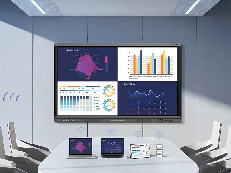 75-inch 4K interactive touchscreen monitor with premium finish and built-in camera — view 6