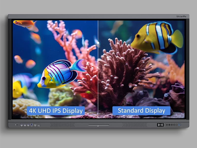75-inch 4K interactive touchscreen monitor with premium finish and built-in camera — view 7b
