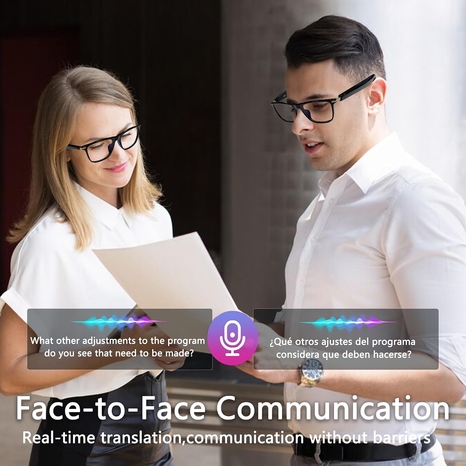 AI smart glasses with color-changing lens and Bluetooth connectivity, shown in sleek finish โ view 3