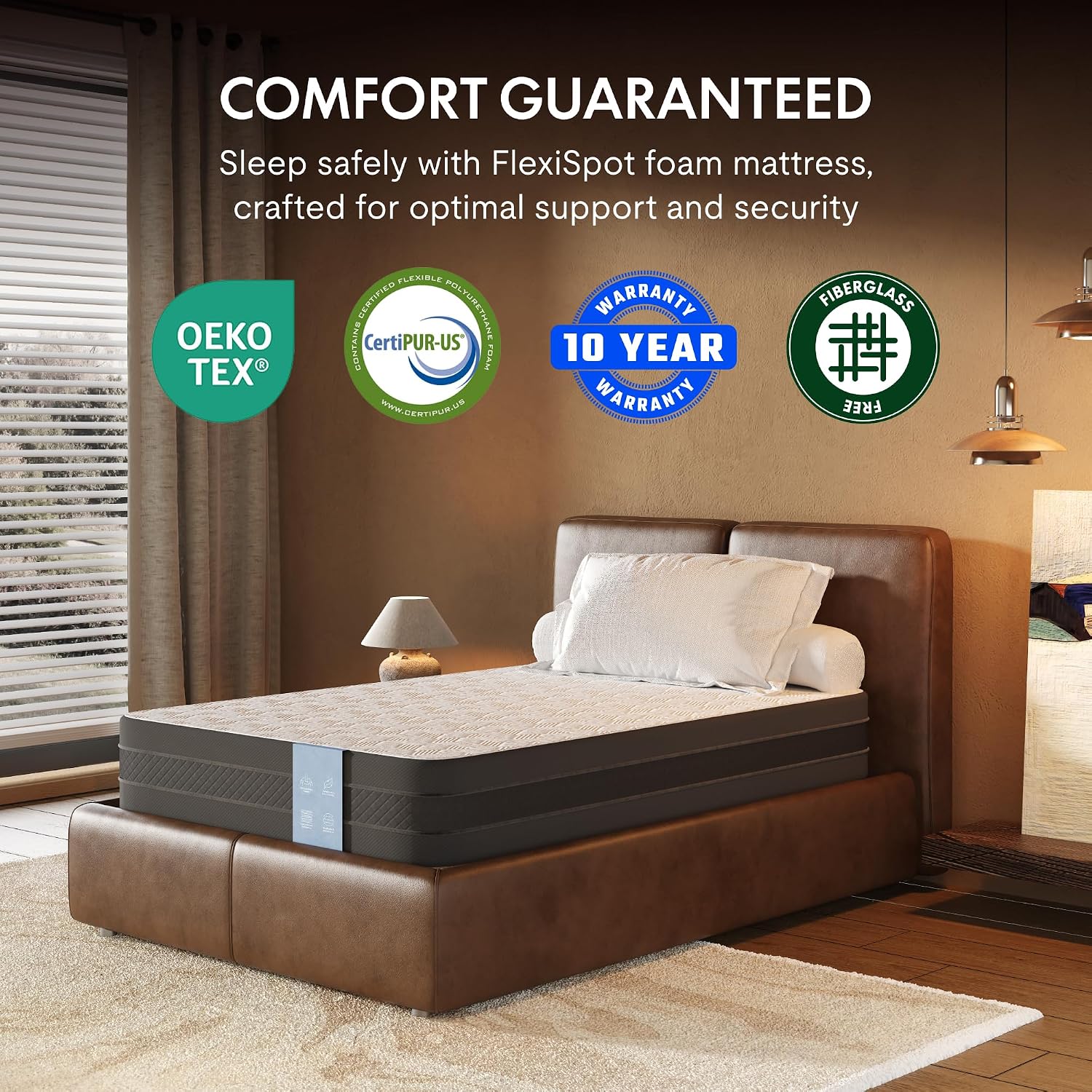Adjustable bed frame with cooling gel memory foam mattress, wireless remote control, and under-bed lighting system — view 2