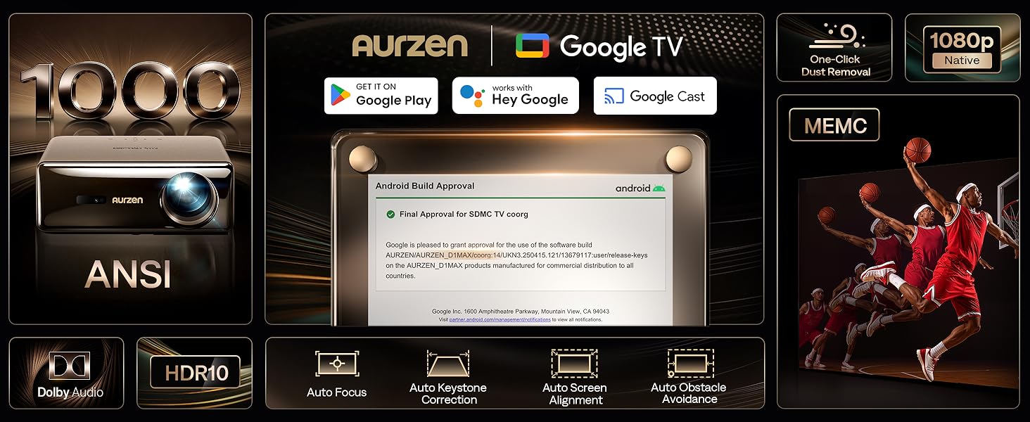 4K smart projector with premium black finish, showing lens and control panel โ view 5
