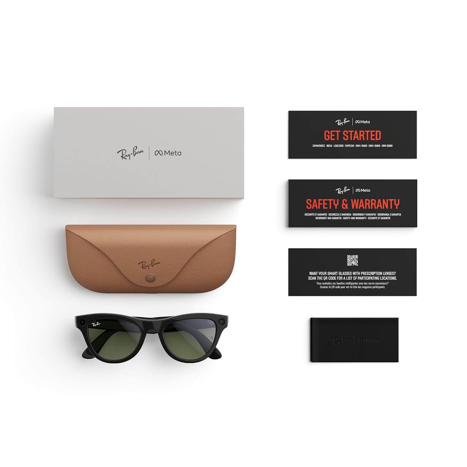 AI-enabled smart glasses with sleek black frame, 12MP camera, and open-ear speaker design โ view 4