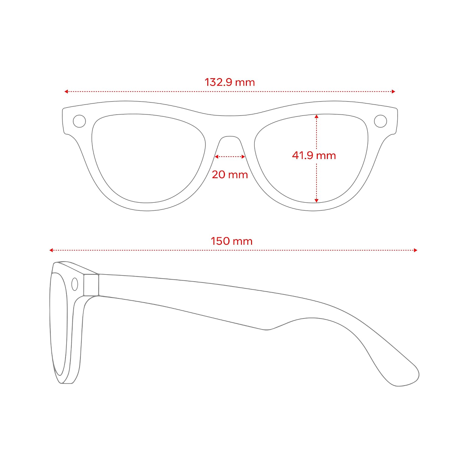 AI-enabled smart glasses with sleek black frame, 12MP camera, and open-ear speaker design โ view 5