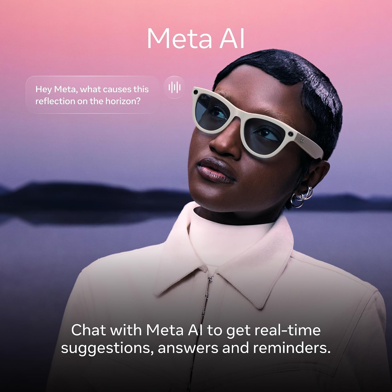 Premium matte black AI smart glasses with polarized gradient graphite lenses, featuring 12MP camera and built-in audio recording โ back