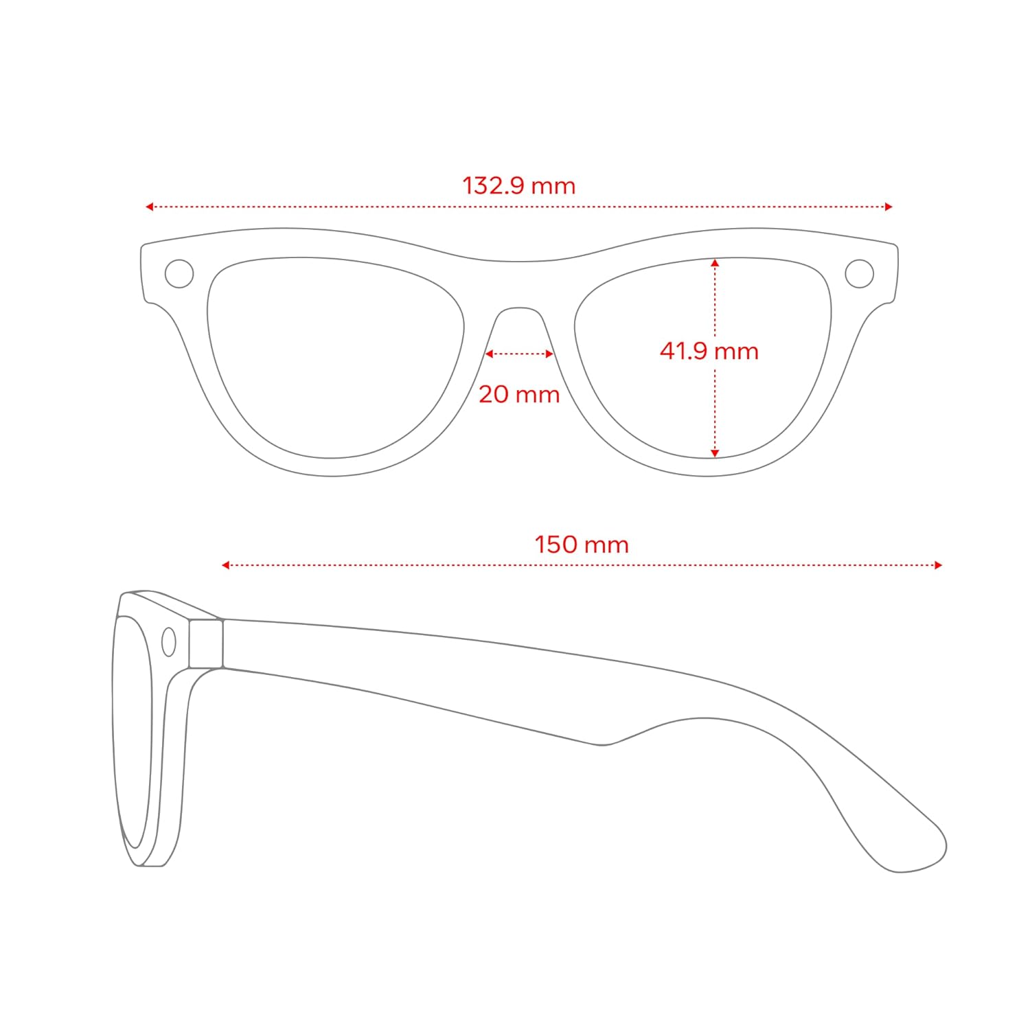 Premium wearable smart glasses with shiny black frame and polarized gradient graphite lenses, front and side view โ view 3