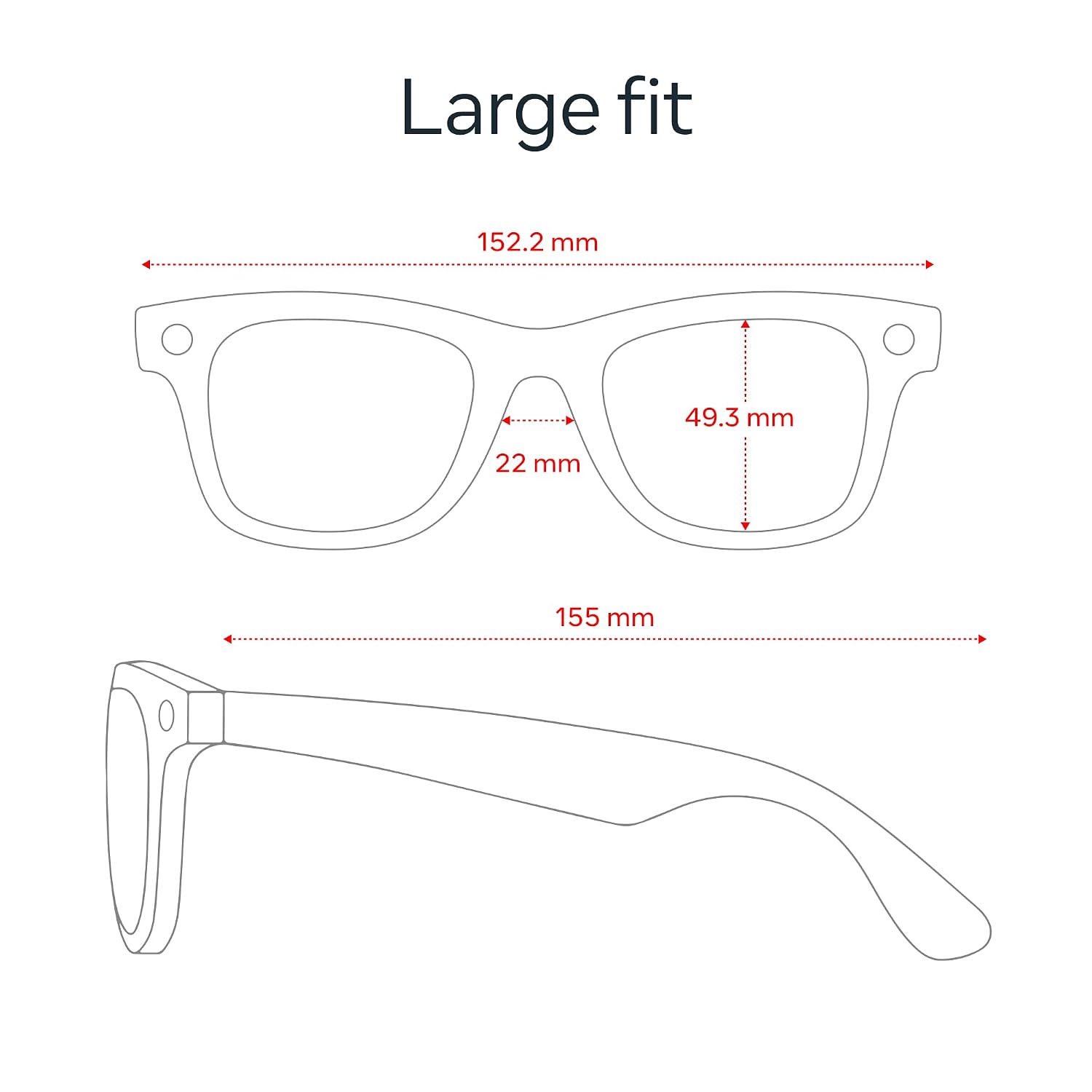 AI-enabled smart glasses with matte black wayfarer frame, 12MP camera, and Transitions grey lenses — view 4