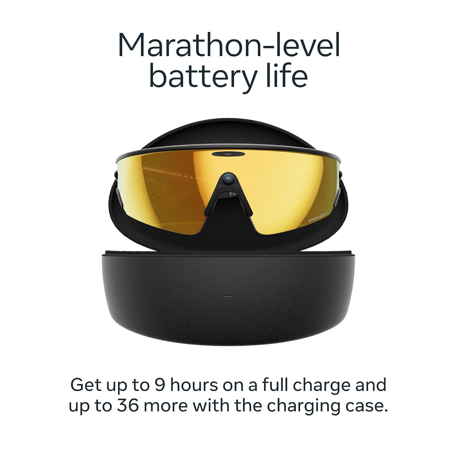 Smart AI glasses with black frame and dark tinted lenses, featuring integrated camera and audio recording capabilities โ view 3
