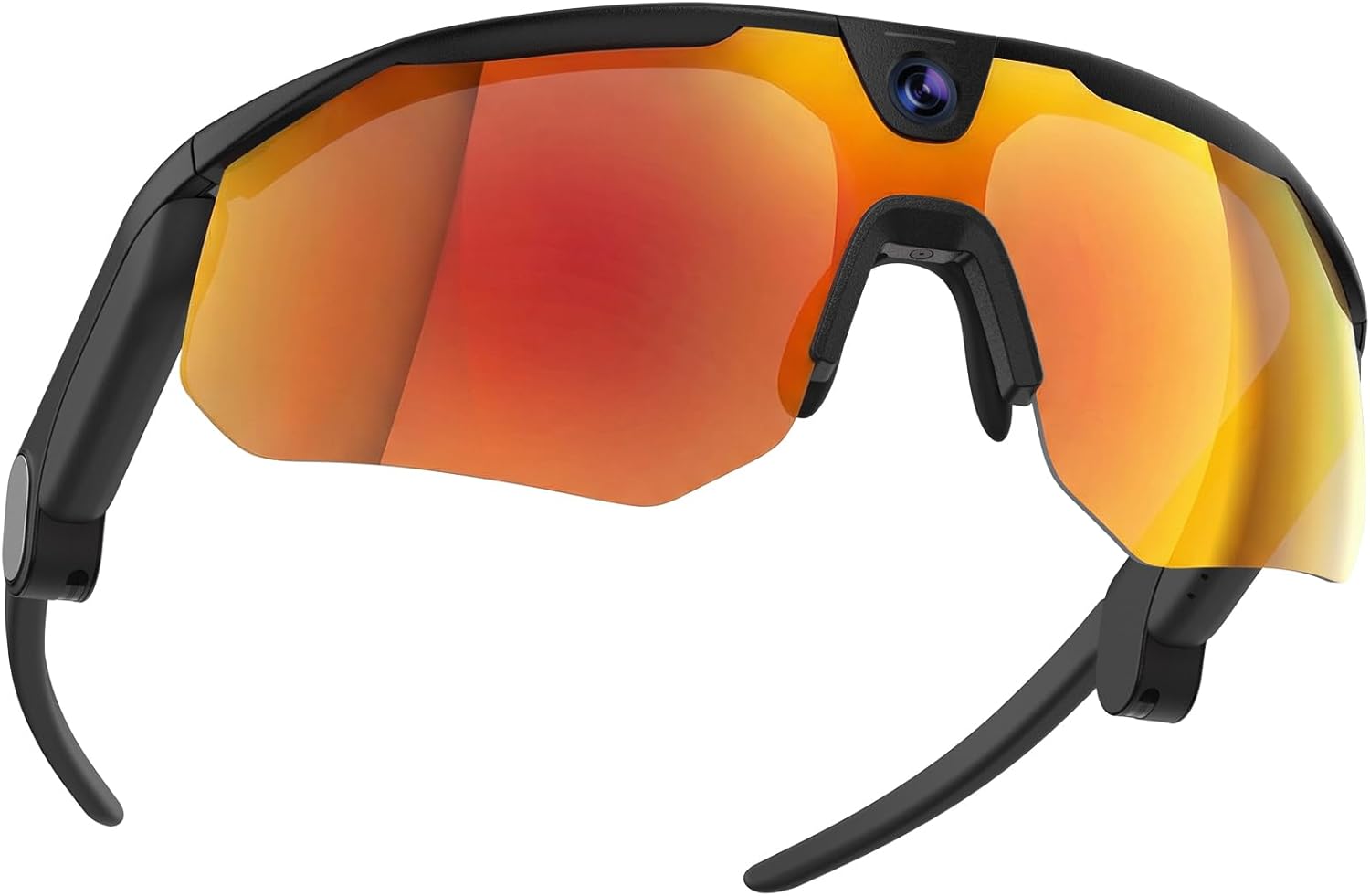White rugged sports camera glasses with Zeiss lens, showing front view with 120° FOV and built-in microphone for open-ear audio — view 3b