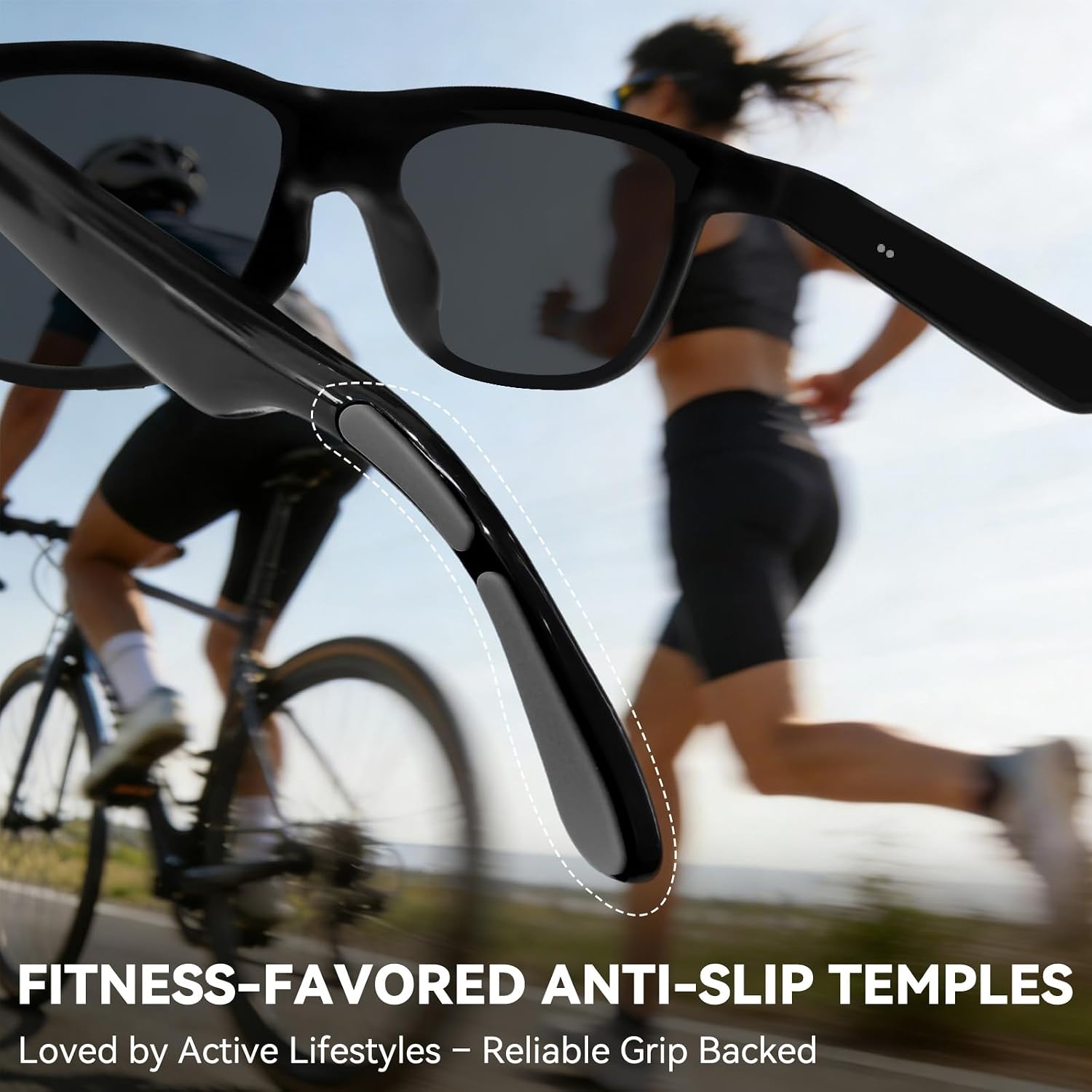 Smart audio glasses with electrochromic tint lenses and open-ear Bluetooth speaker design โ view 5