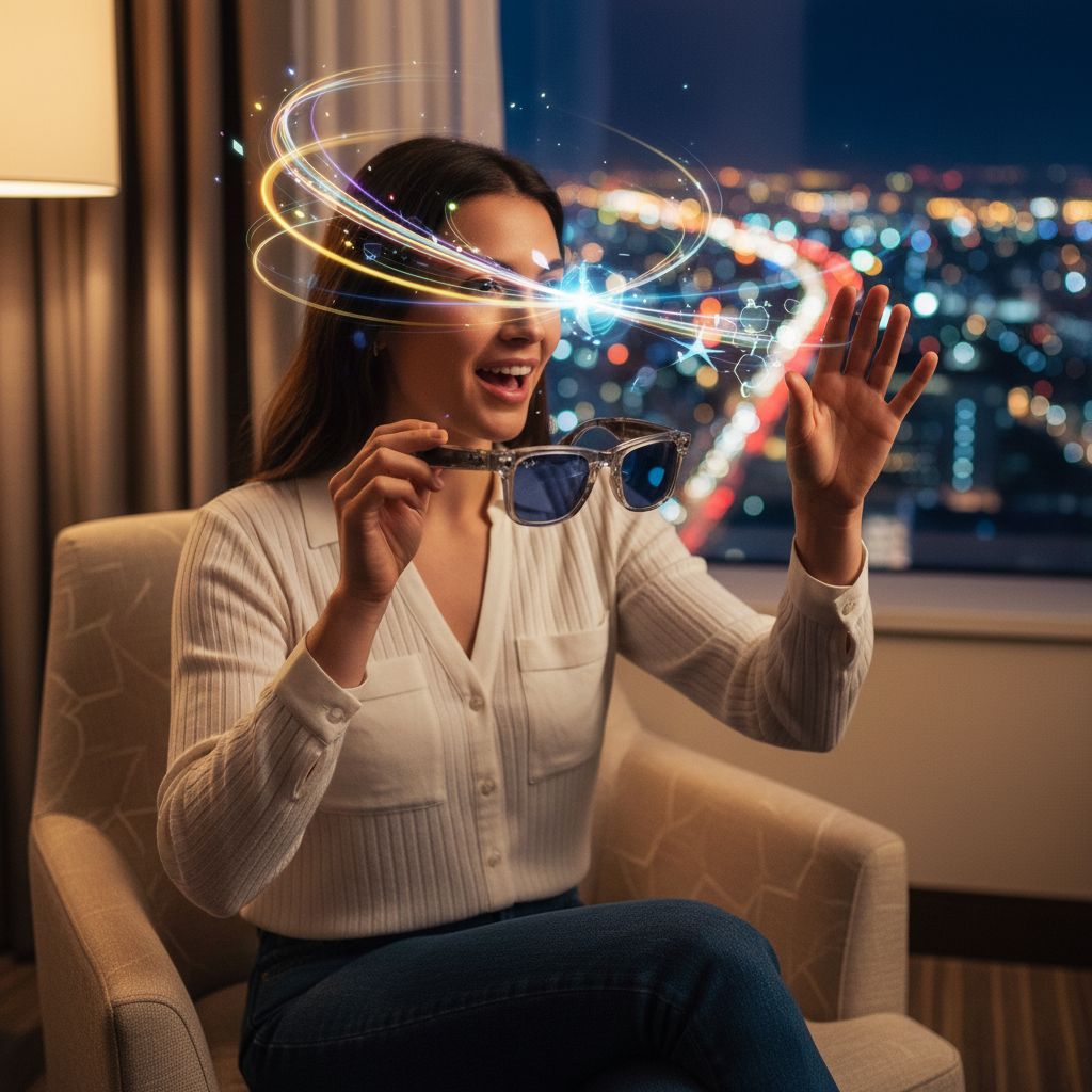 AI-enabled smart glasses with Wayfarer frame design in transparent grey finish, featuring 12MP camera and 3K video recording capability — view 1