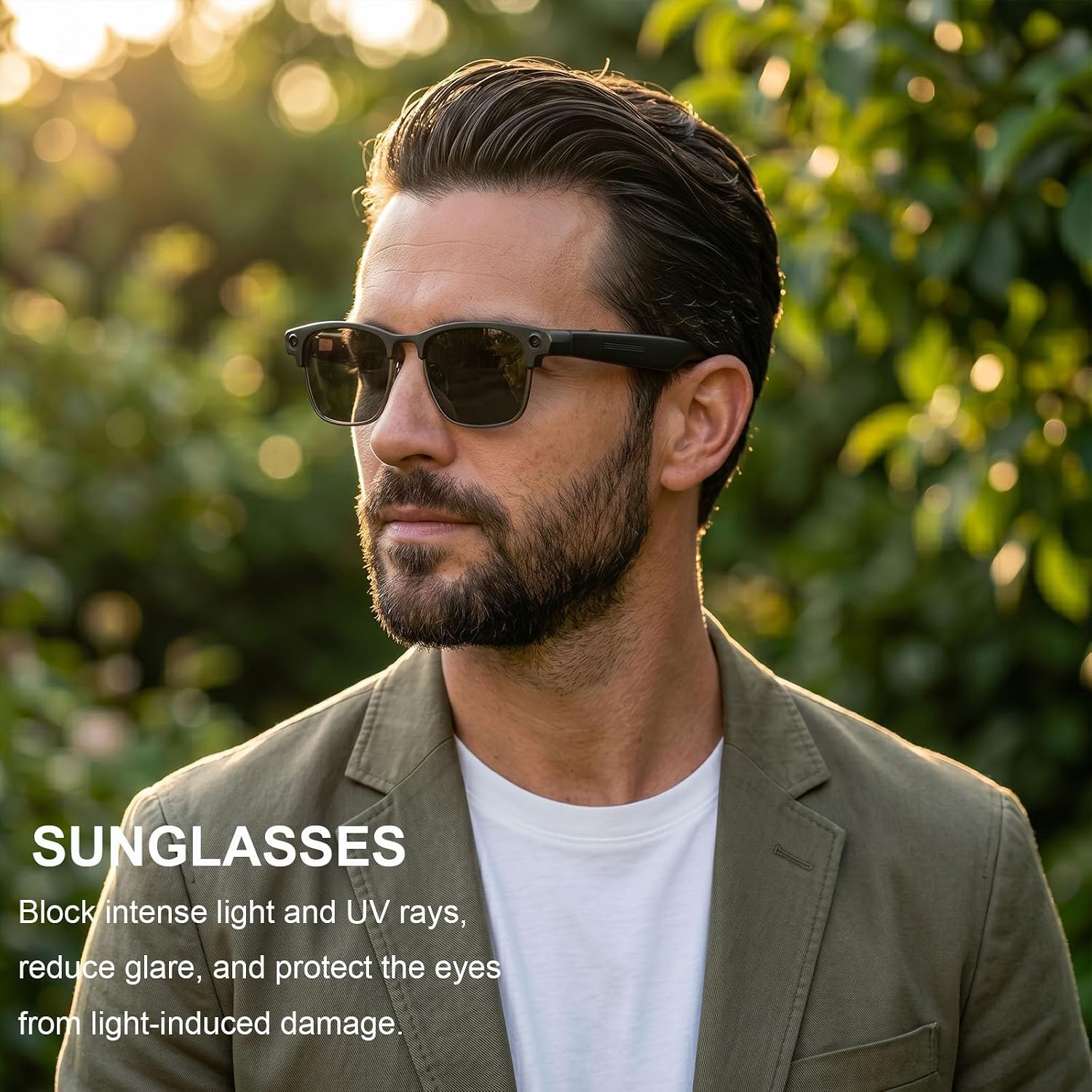 AI smart glasses with sleek design, 8MP camera, and photochromic lenses โ view 2