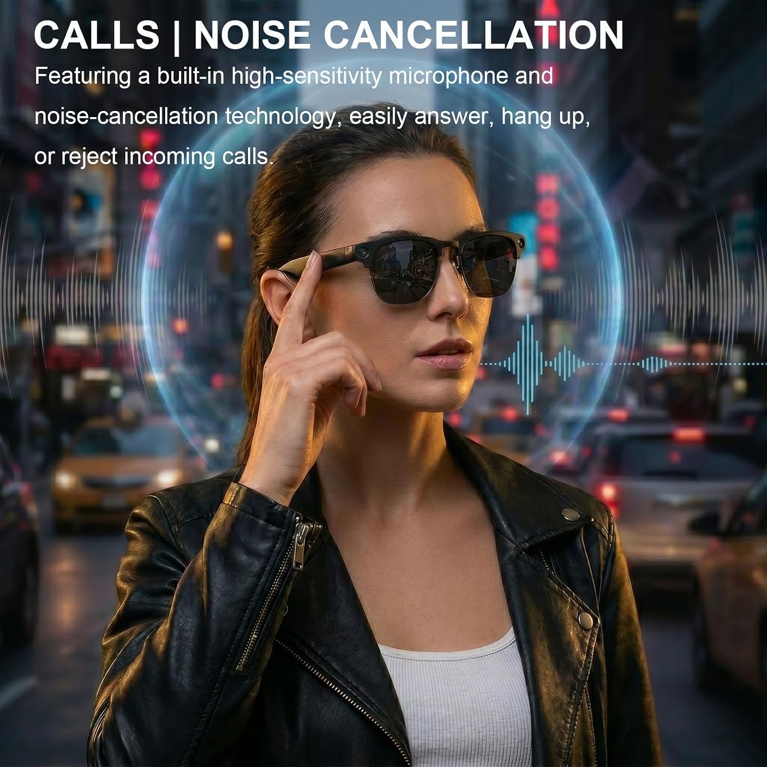 AI smart glasses with sleek design, 8MP camera, and photochromic lenses โ view 2