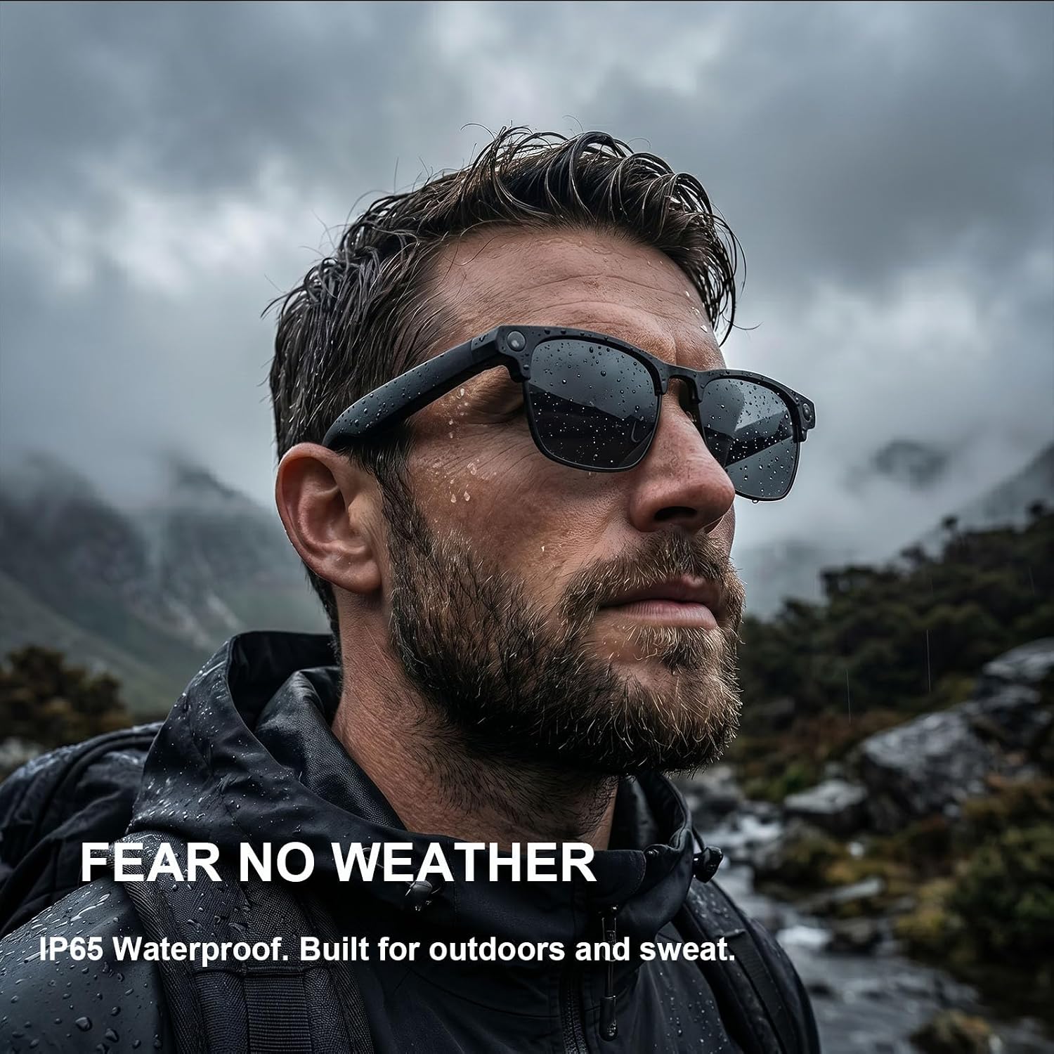 AI smart glasses with sleek design, 8MP camera, and photochromic lenses โ view 4