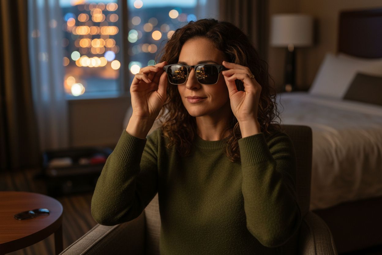 AI smart glasses with sleek design, 8MP camera, and photochromic lenses โ view 2