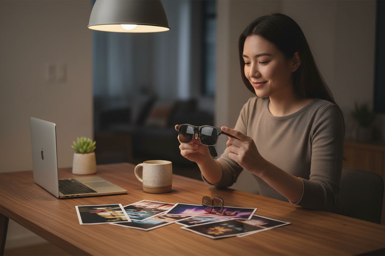 AI smart glasses with sleek design, 8MP camera, and photochromic lenses โ view 3b