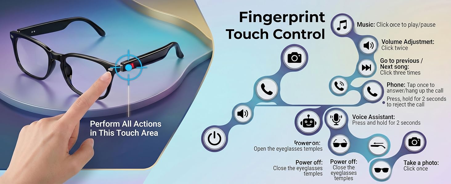 AI translation smart glasses with photochromic lenses and Bluetooth speakers, sleek design — view 5a