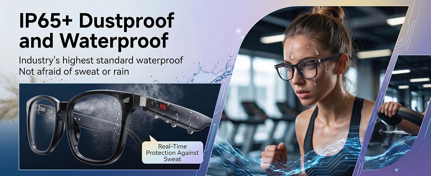 AI translation smart glasses with photochromic lenses and Bluetooth speakers, sleek design — view 7b