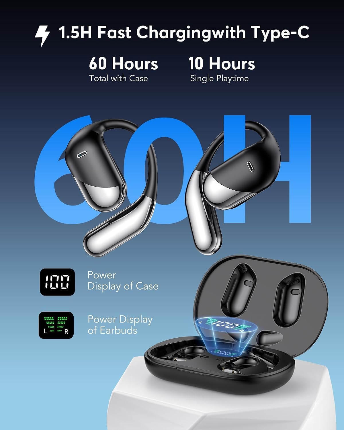 Minimalist in-ear translation earbuds with Bluetooth connectivity, shown in charging case — view 2