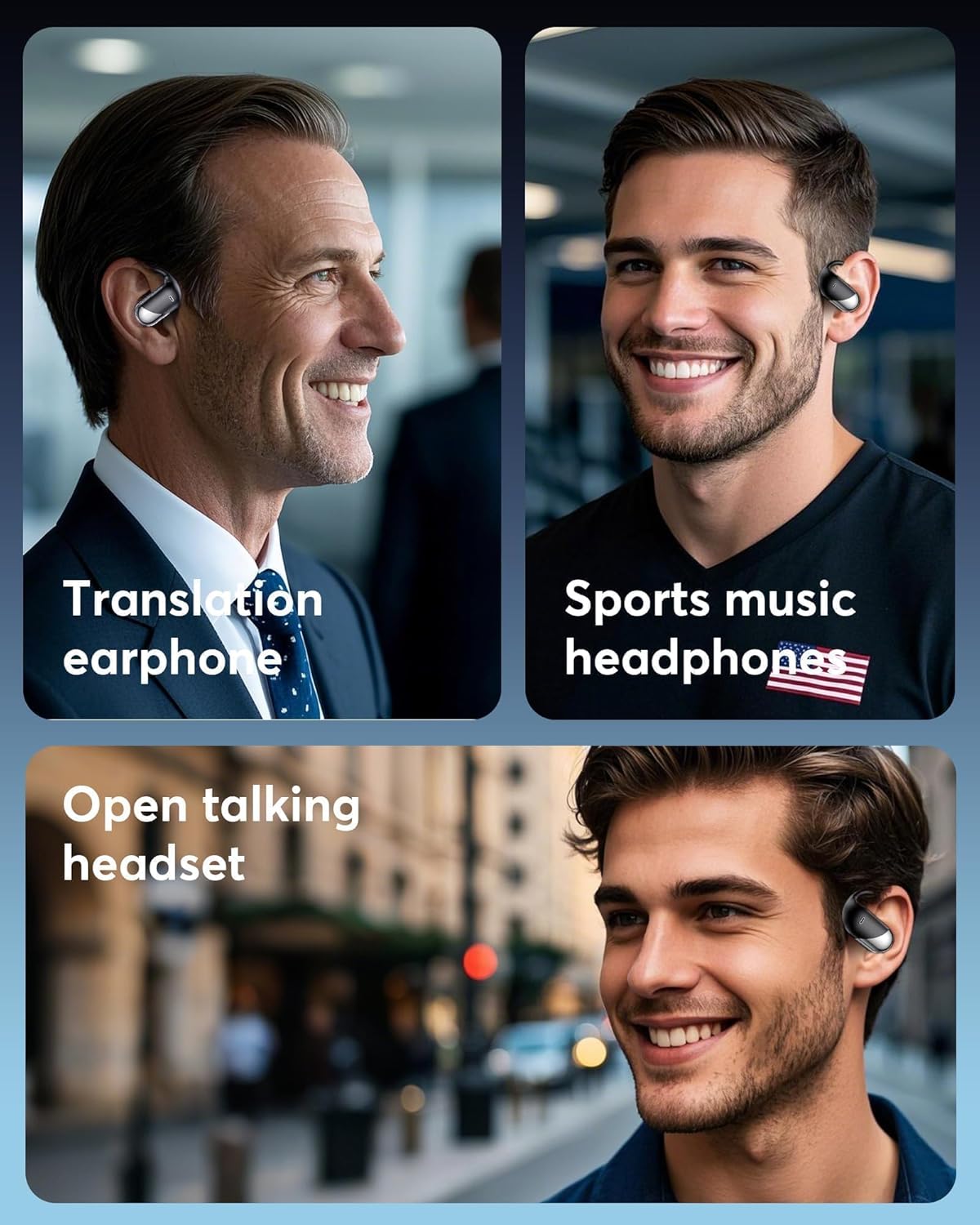 Minimalist in-ear translation earbuds with Bluetooth connectivity, shown in charging case — view 4