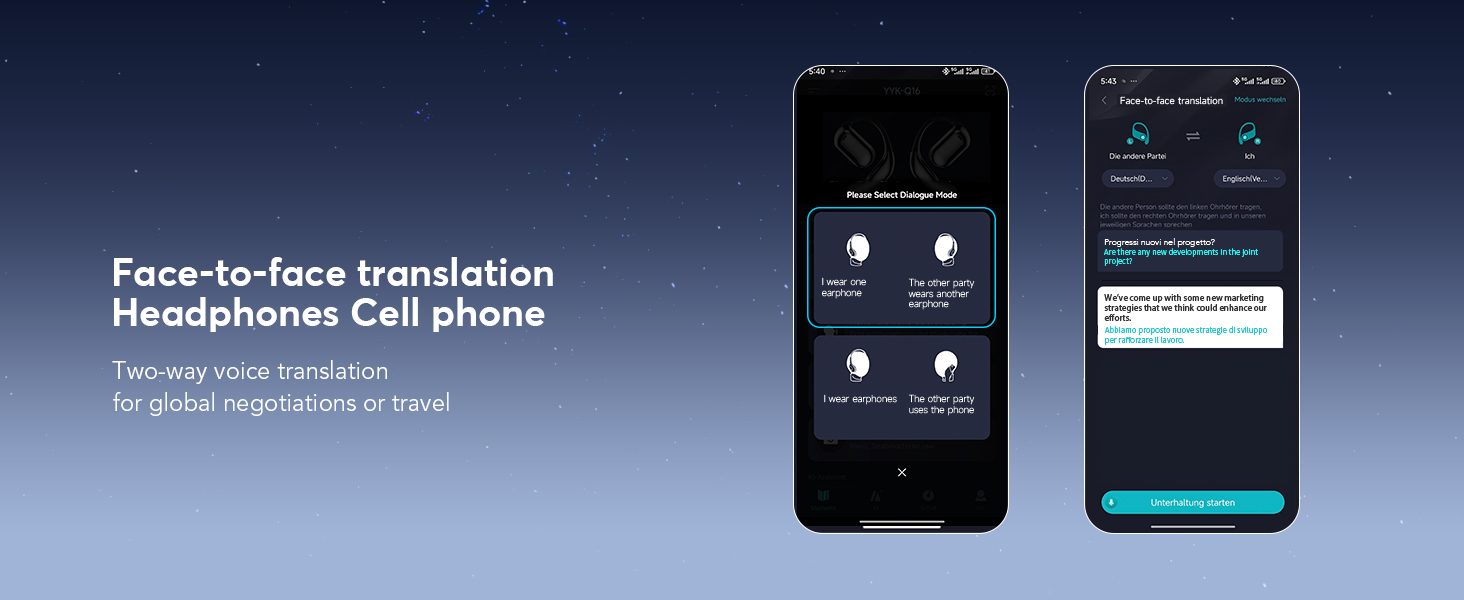 Minimalist in-ear translation earbuds with Bluetooth connectivity, shown in charging case — view 5a