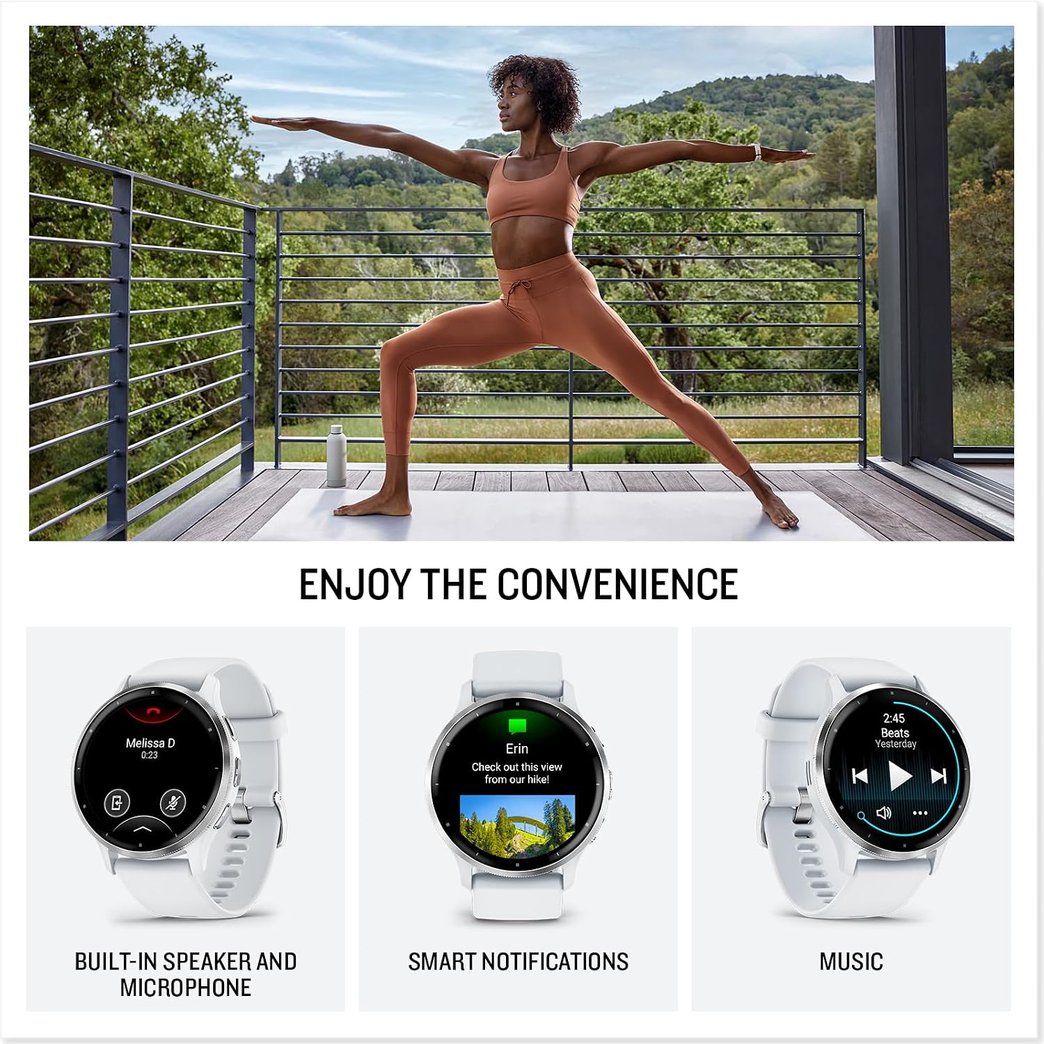 Premium AMOLED GPS smart watch in linen finish with health tracking and sports modes — view 4