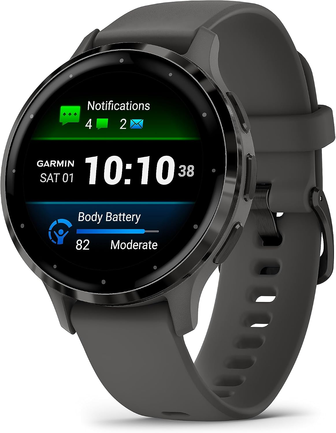 Premium AMOLED GPS smart watch in linen finish with health tracking and sports modes — view 3b