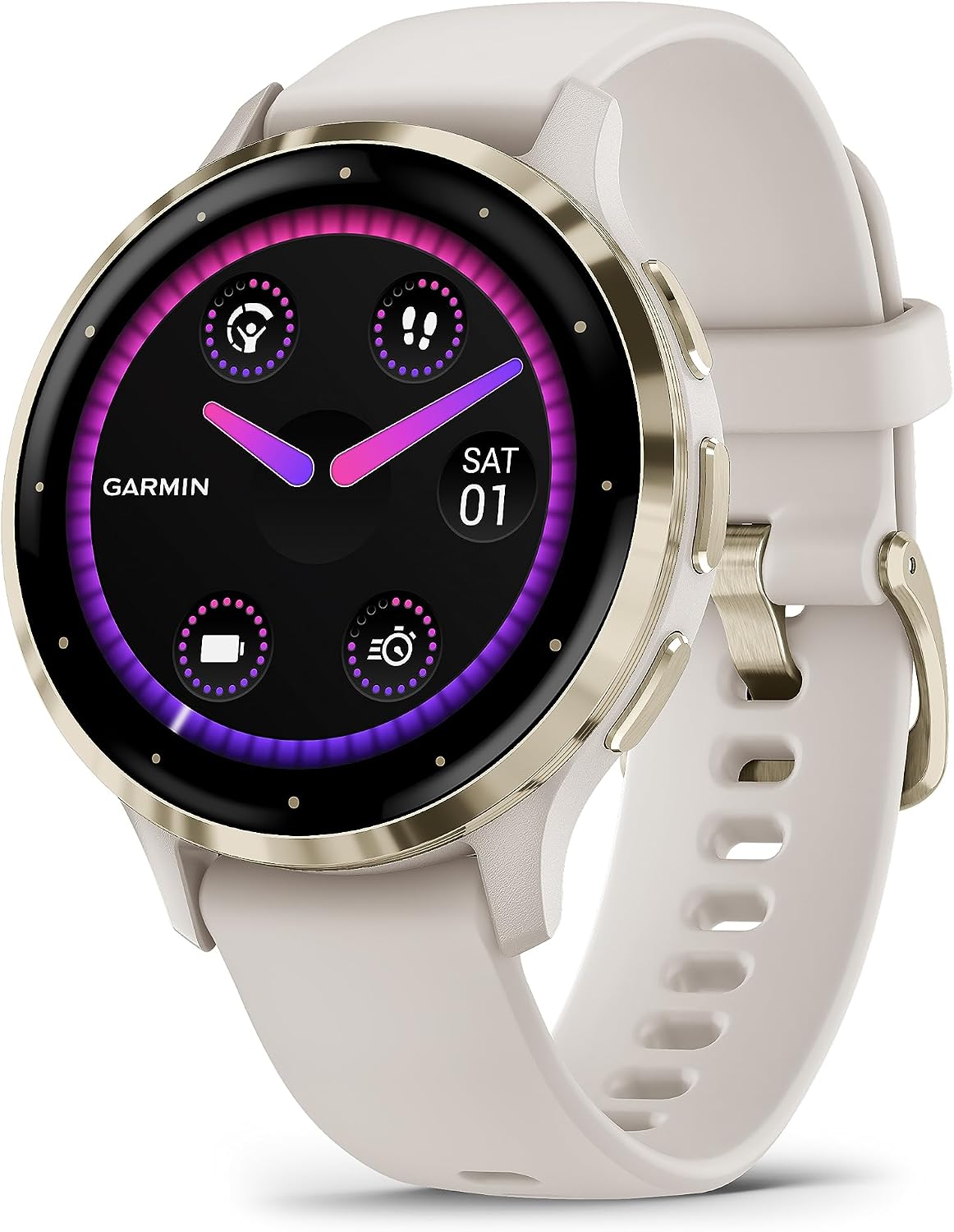 Premium AMOLED GPS smart watch in linen finish with health tracking and sports modes — view 5a