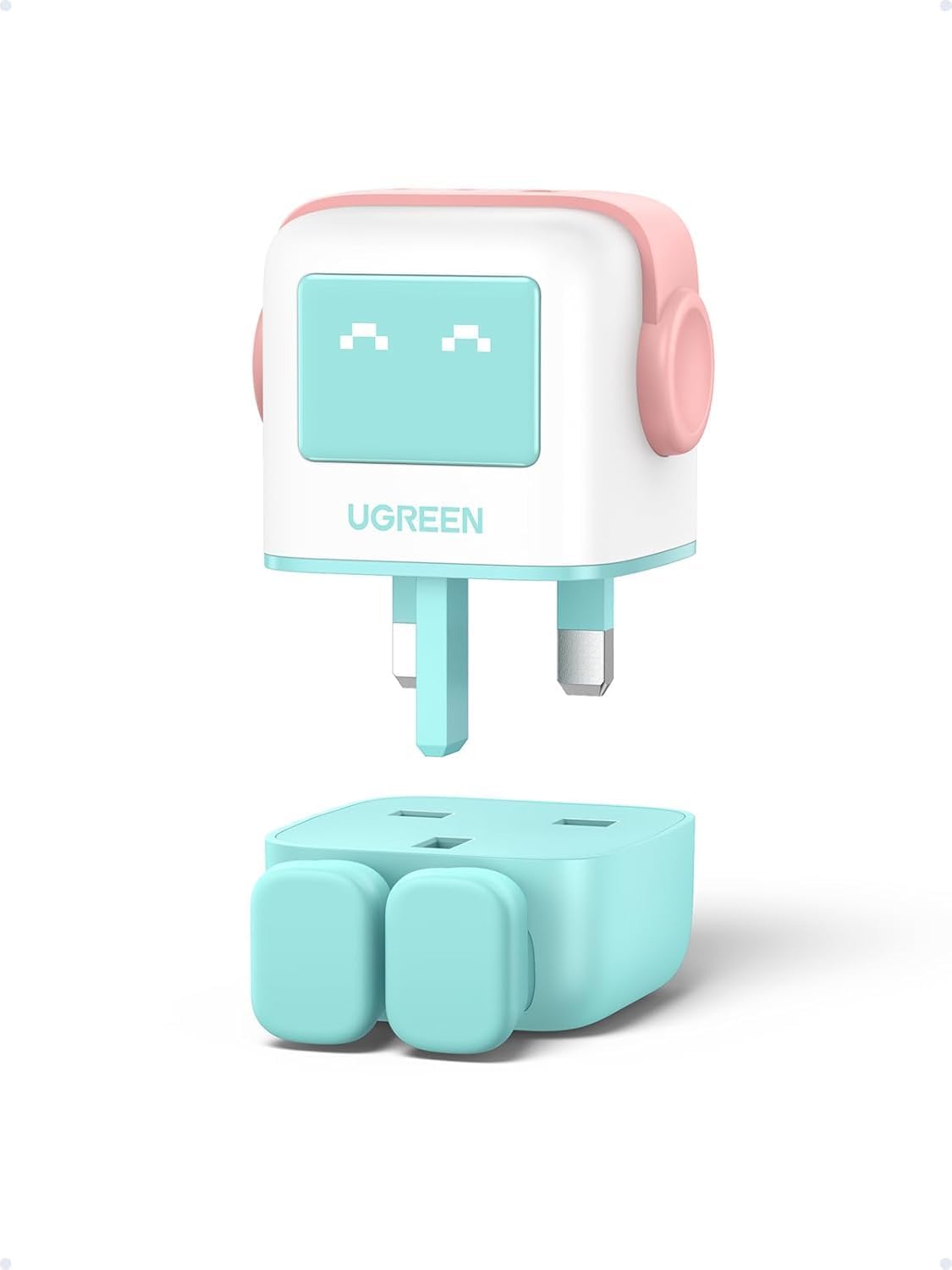 UGREEN Uno 65W USB-C GaN fast charger with 3 ports in black, minimalist desktop design — view 3b