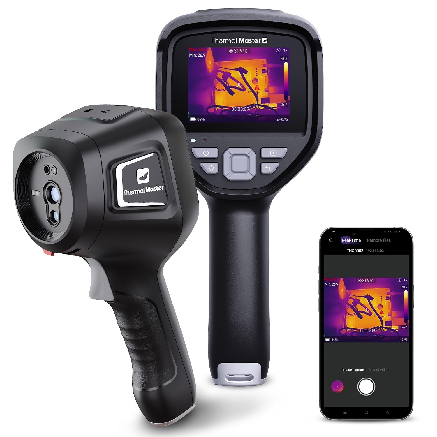 Rugged pocket-size thermal imaging camera with 3.5-inch display and USB-C connector โ view 1