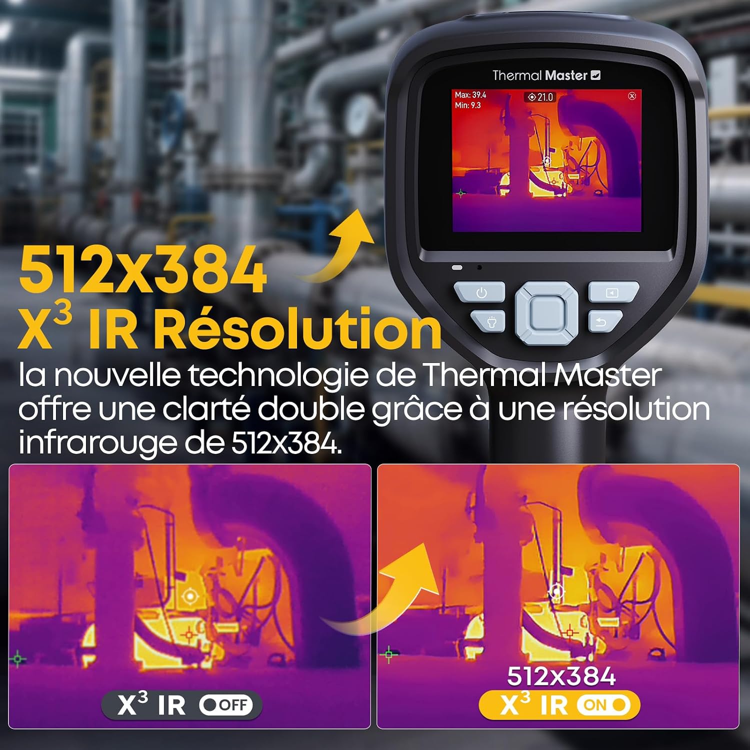 Rugged pocket-size thermal imaging camera with 3.5-inch display and USB-C connector โ view 2