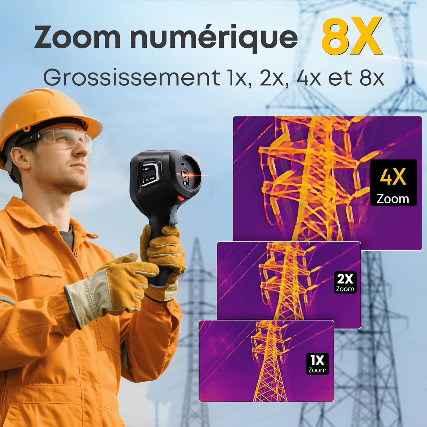 Rugged pocket-size thermal imaging camera with 3.5-inch display and USB-C connector โ view 4