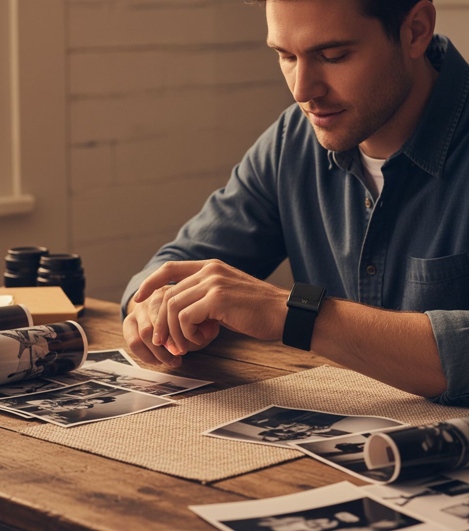 Minimalist wireless activity tracker wearable with display screen โ view 2