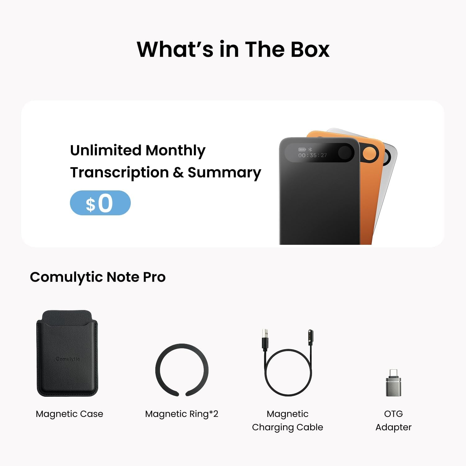Minimalist pocket-size USB-C AI voice recorder with sleek design โ view 2
