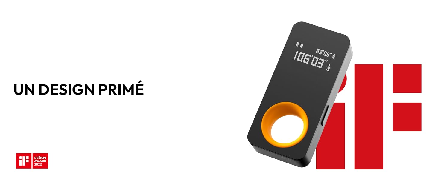 Pocket-size digital laser rangefinder with USB-C charging port, minimalist design — view 3a