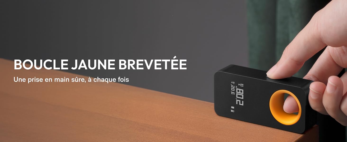 Pocket-size digital laser rangefinder with USB-C charging port, minimalist design — view 7a