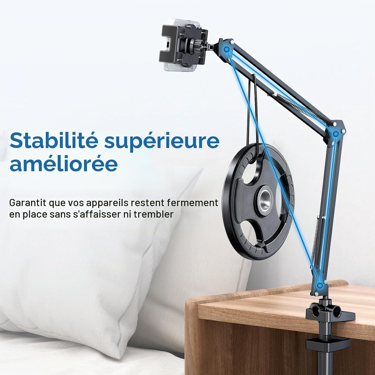 Heavy-duty carbon steel [product type] with 360° rotating base and expanding clamps, shown in [finish/position] — view 3