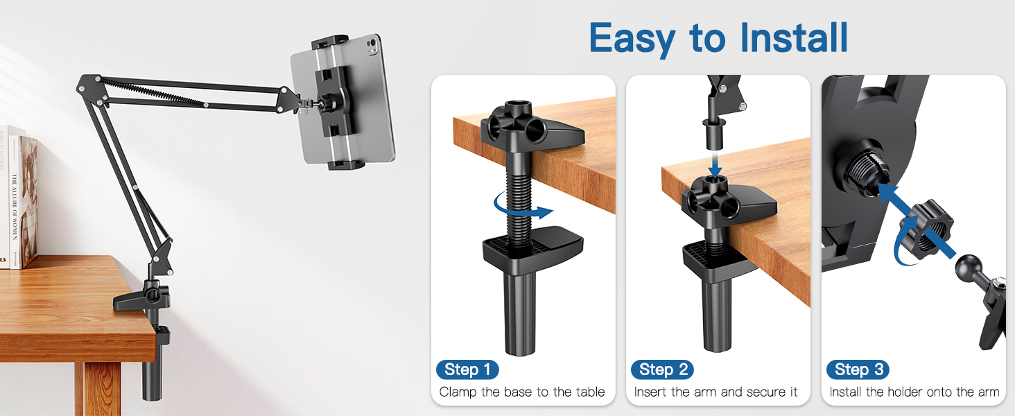 Heavy-duty carbon steel [product type] with 360° rotating base and expanding clamps, shown in [finish/position] — view 7b